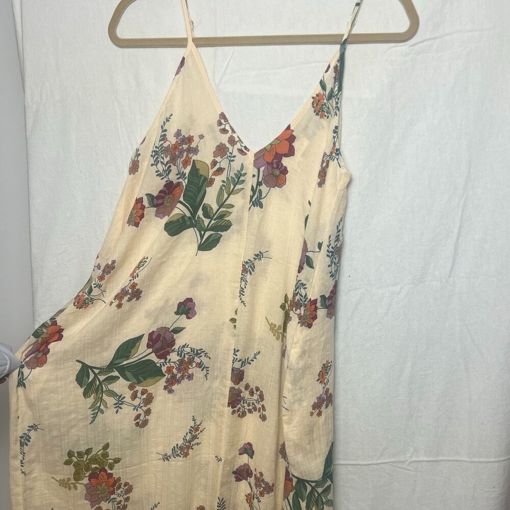 Love Stitch Slip Dress Size S/M Floral Maxi dress Sheer Cami Flowy Resort